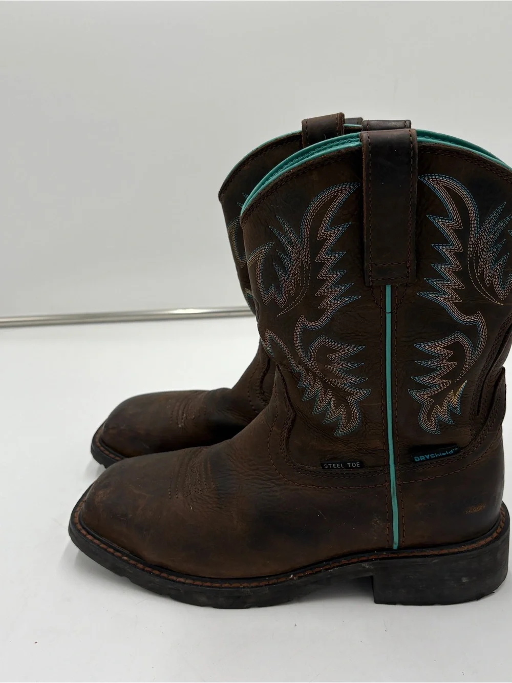 Ariat Women’s Krista Waterproof Western Cowboy Work Boots Steel Toe Size 7